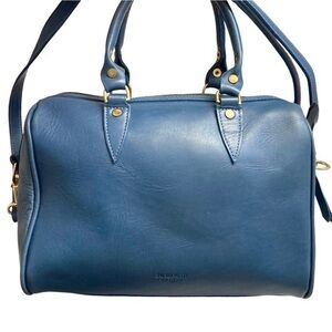 JW hulme Co vintage blue leather Emerson satchel bag made in America USA